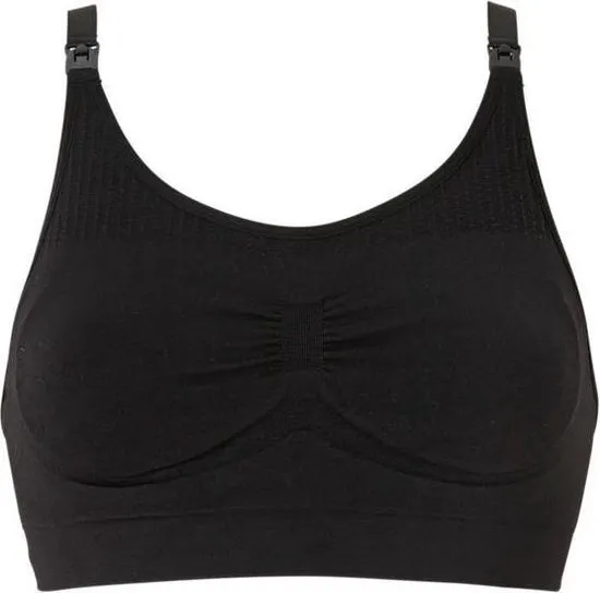 Noppies -Maat XS/S - Comfortabele naadloze voedingsbh Black