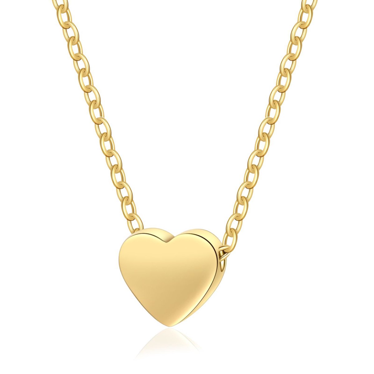 hanger, ketting, hart, goud, neutrale
