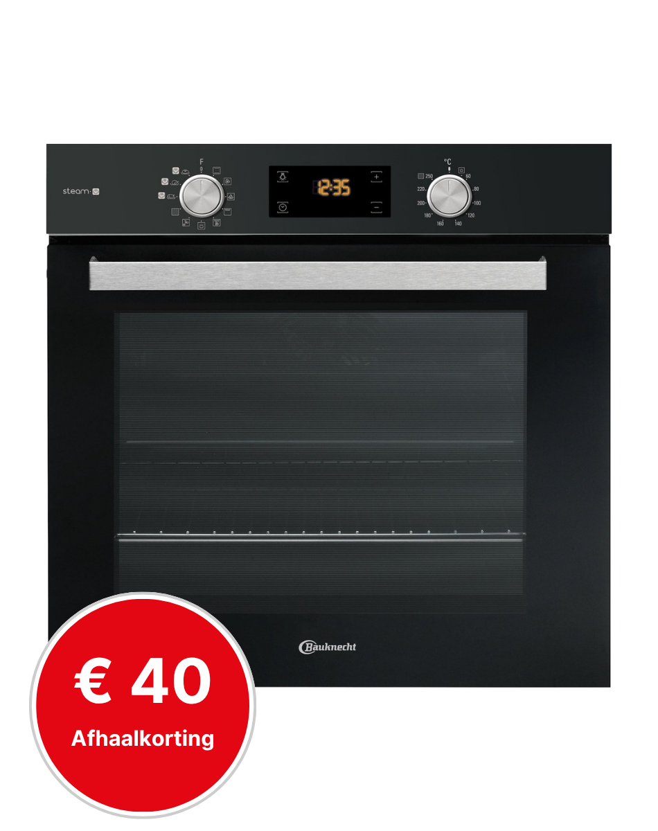 oven, elektrisch, inbouw, deur glas, roestvrij staal