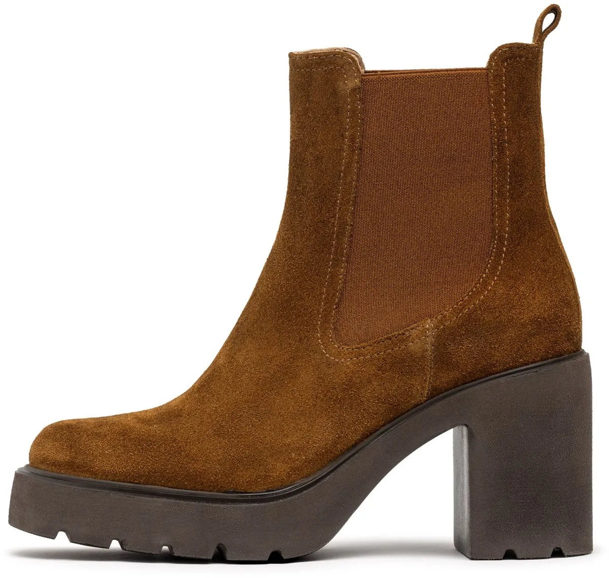 boot, ankle-boots, suede, brown, chunky-heel