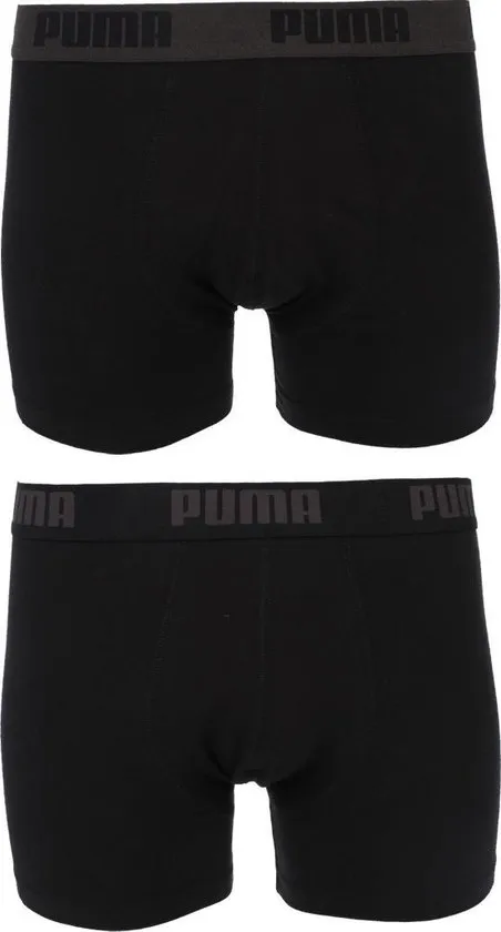PUMA Boxershort Heren PUMA BASIC BOXER 2-pack - Black / Black - Maat M