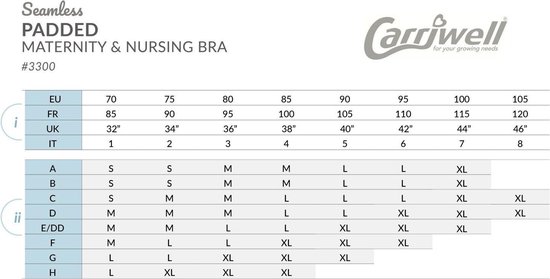 Carriwell - maat S - Naadloze Padded Voedingsbh - Black