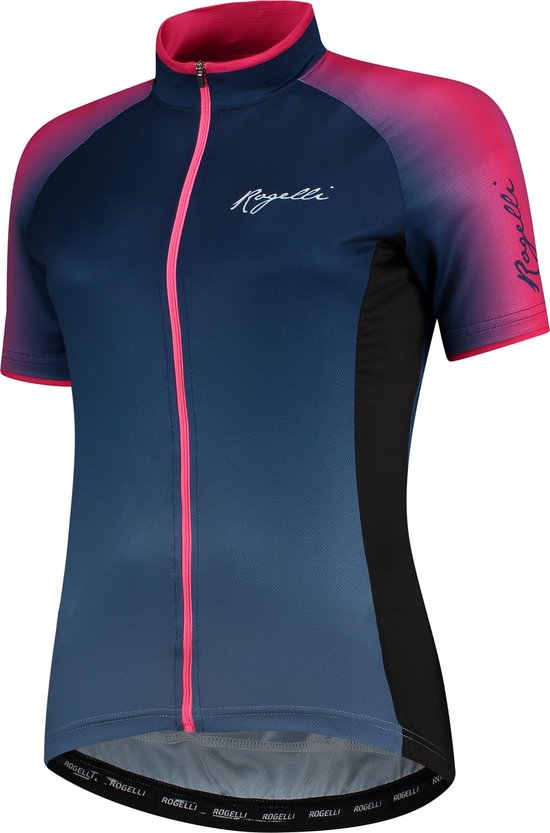 fietsjersey, korte mouwen, full-zip, neon accenten, kleurverloop