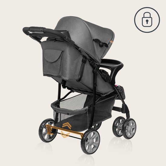 Lionelo Emma Plus Buggy en Kinderwagen - Licht en Duurzaam - Verstelbare Rugleuning tot Ligstand - XXL Luifel met Venster - Grote Mand - Organizer en Tas - Schokdempers - 5-Punts Gordel - Tot 15 kg - Compact Inklapbaar