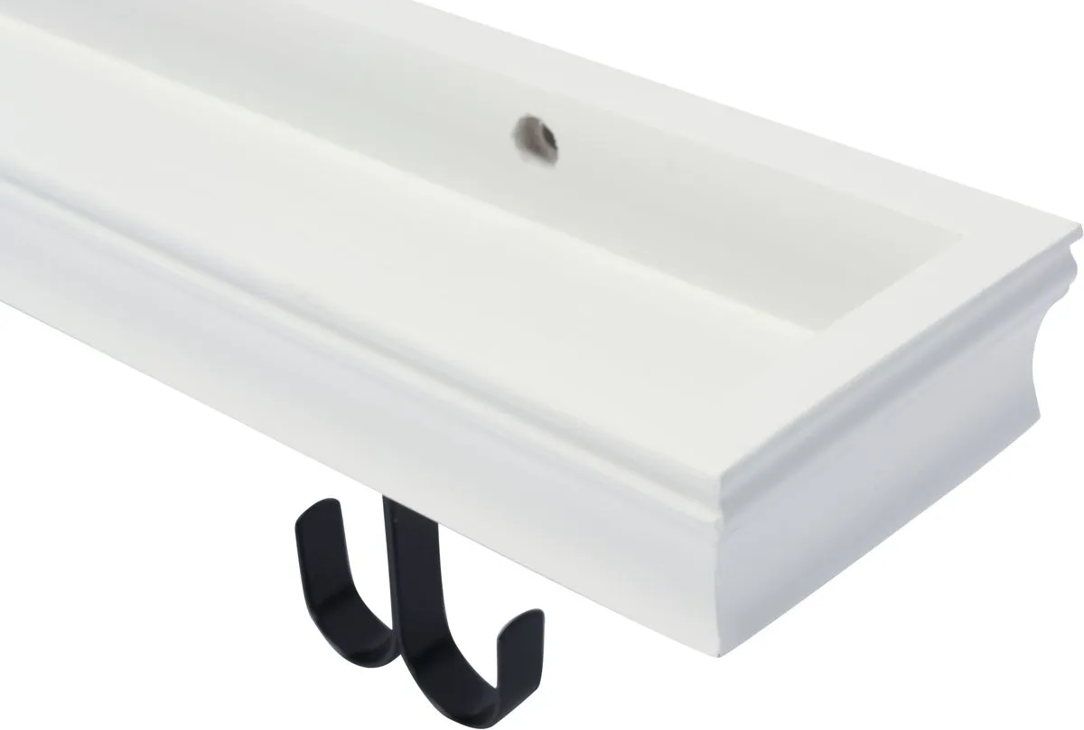 Duraline - Wandplank - Klassiek - Plank Met Haakjes - Wit - 80cm