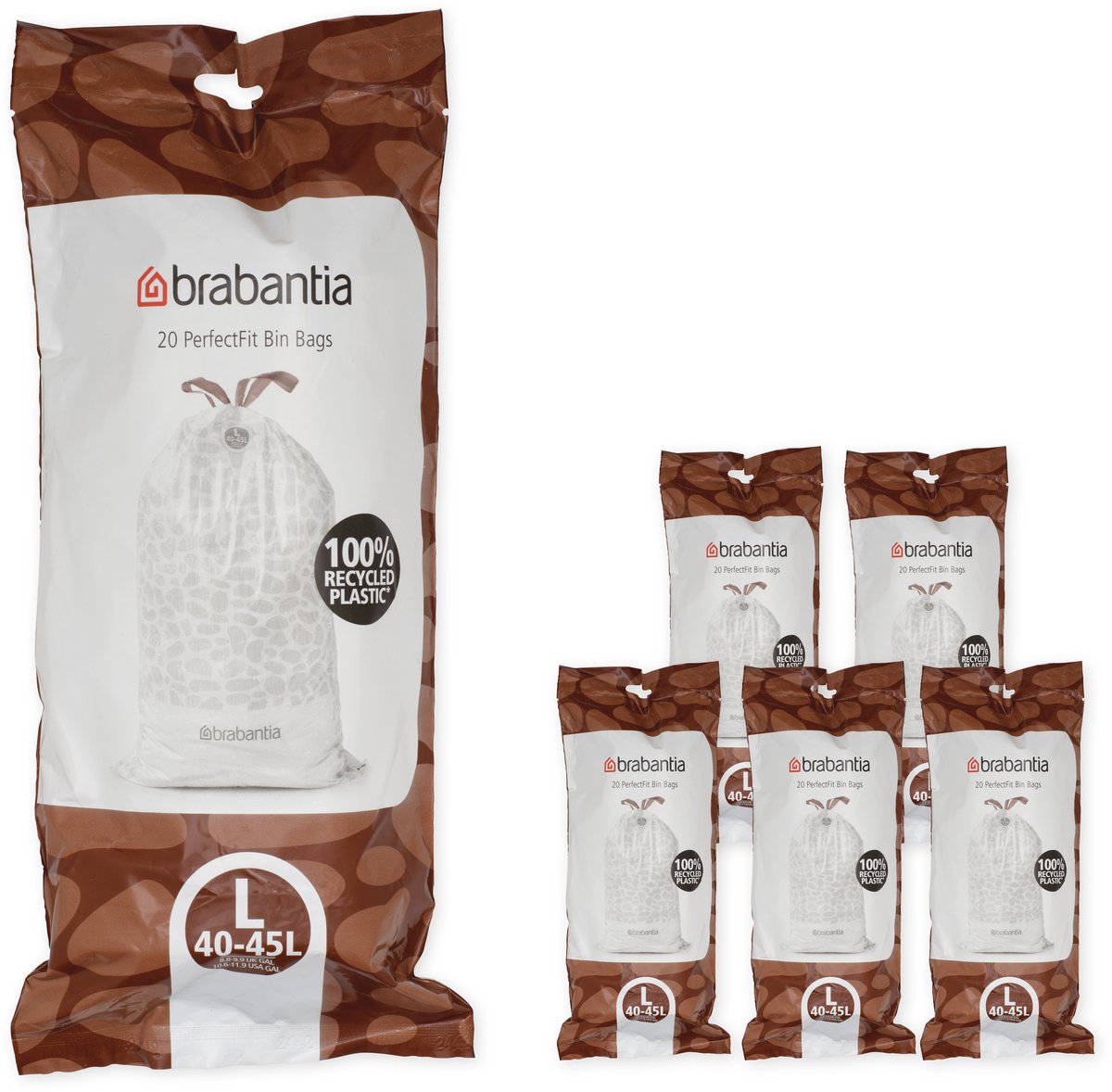bin bags, recycled plastic, 40-45L, garbage bag, brabantia