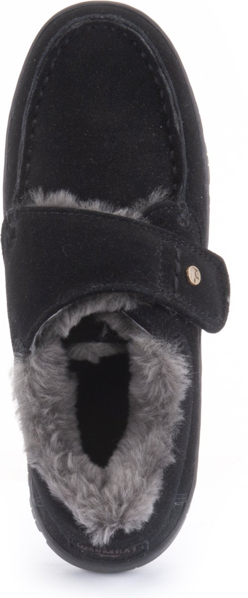 Warmbat - Maat 42 - Melton heren pantoffel - Zwart