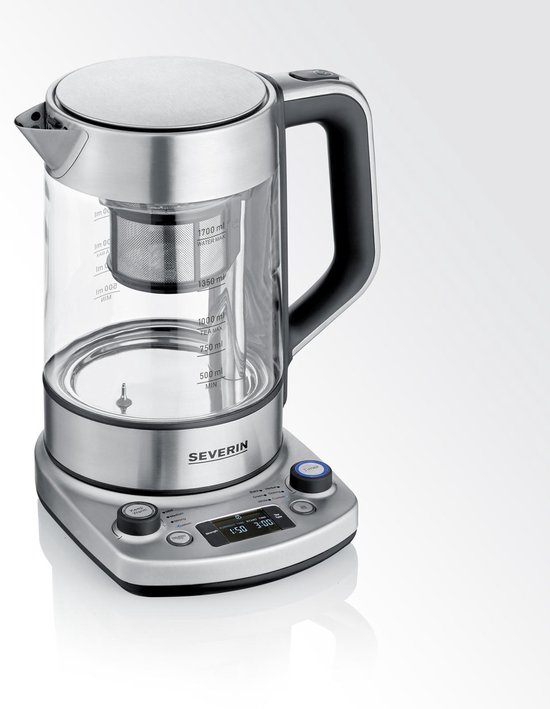 Severin WK 3422 Glazen Waterkoker met Auto-Lift functie voor theezakjes