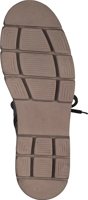 MARCO TOZZI - Maat 37 - MT Leather upper and Feel Me insole Dames Lace Boot Flat - TAUPE NUBUCK