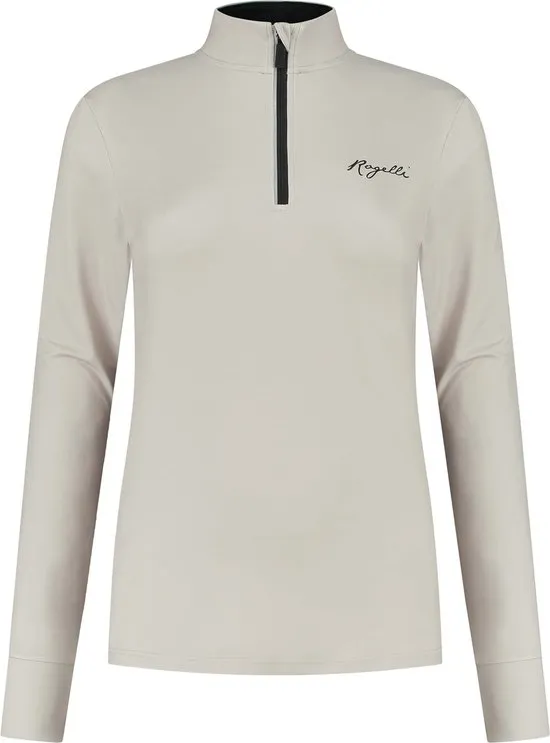 Rogelli Maat 2XL Sage Hardloopshirt - Lange Mouwen - Dames - Taupe, Zwart