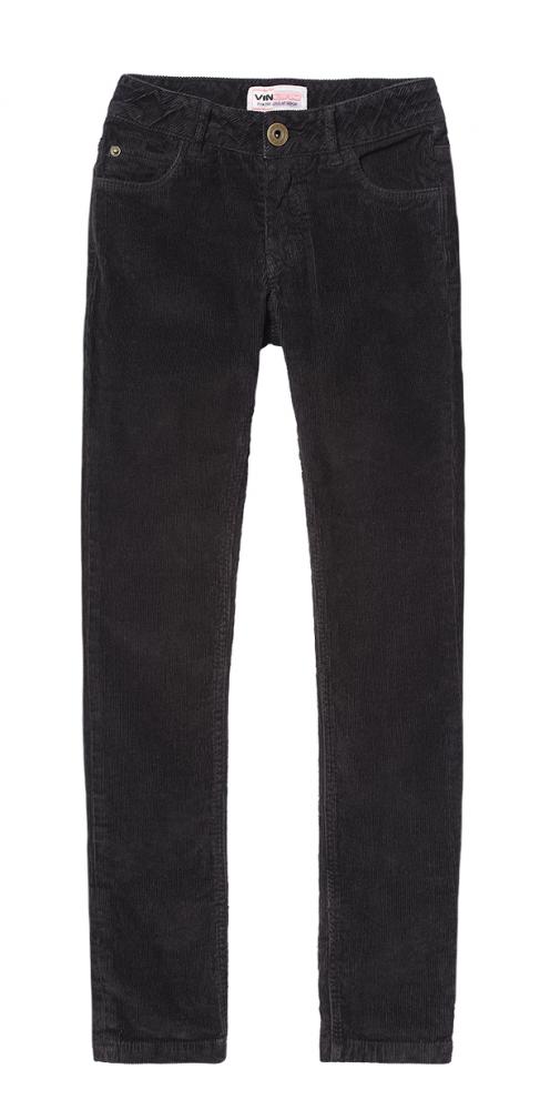 Vingino - maat 176 - elastische slim Fit Cordhose SERLE im Jeans-Style in deep black