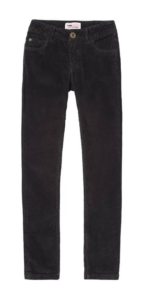 Vingino - maat 176 - elastische slim Fit Cordhose SERLE im Jeans-Style in deep black