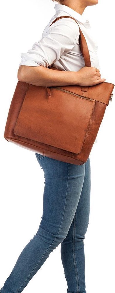 BURKELY Vintage Jade shopper - 14 inch - Cognac