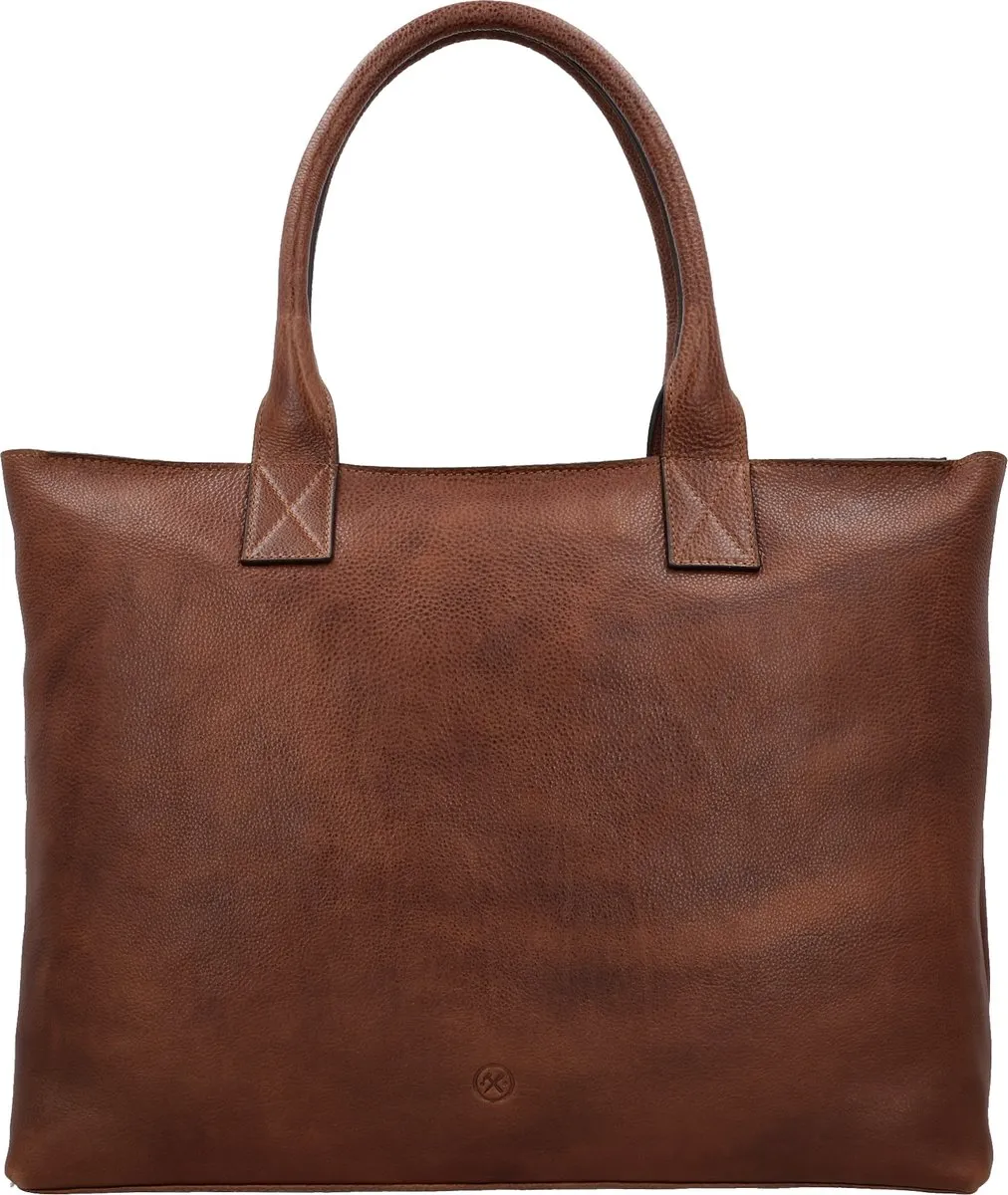 tote, handtas, leren, bruin, eenvoudig