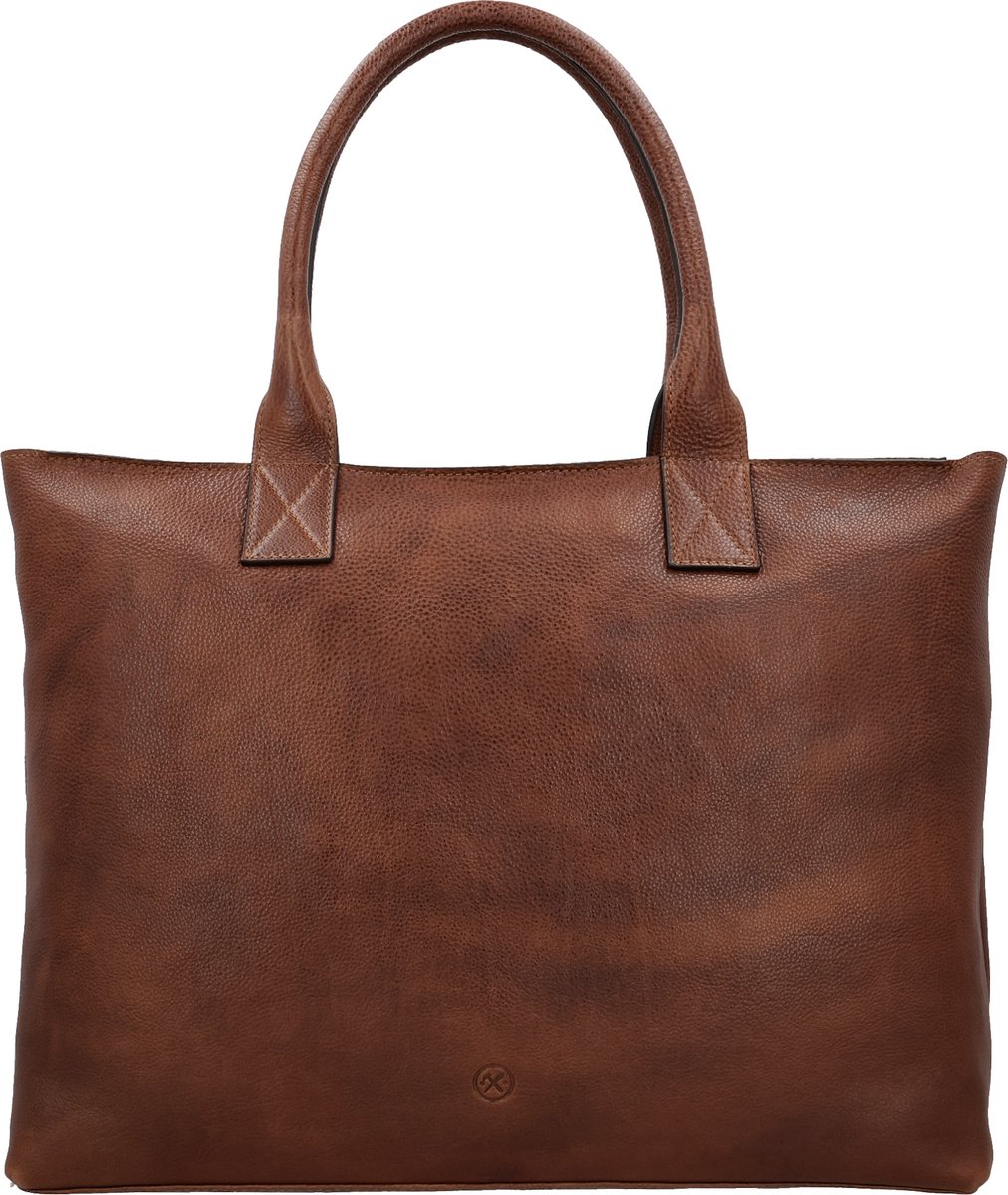 tote, handtas, leren, bruin, eenvoudig