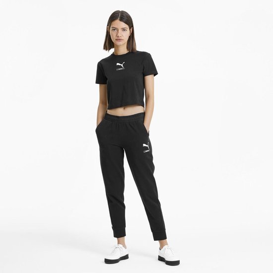 PUMA Nu Tility Fitted Tee Dames Sportshirt - maat L - Puma Black