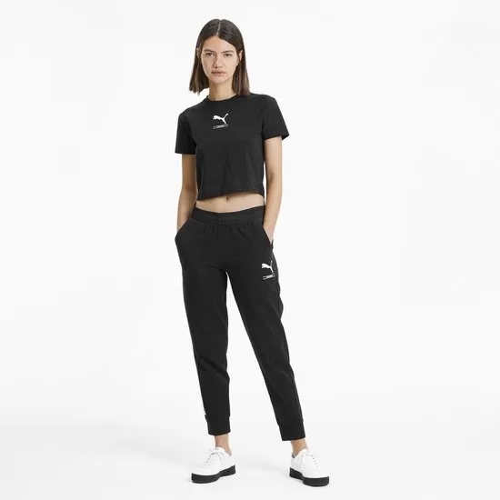 PUMA Nu Tility Fitted Tee Dames Sportshirt - maat L - Puma Black
