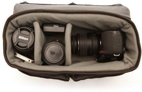 koopjeshoek - Jill-e Jack Bruin Leren Day Trip DSLR Tas bruin