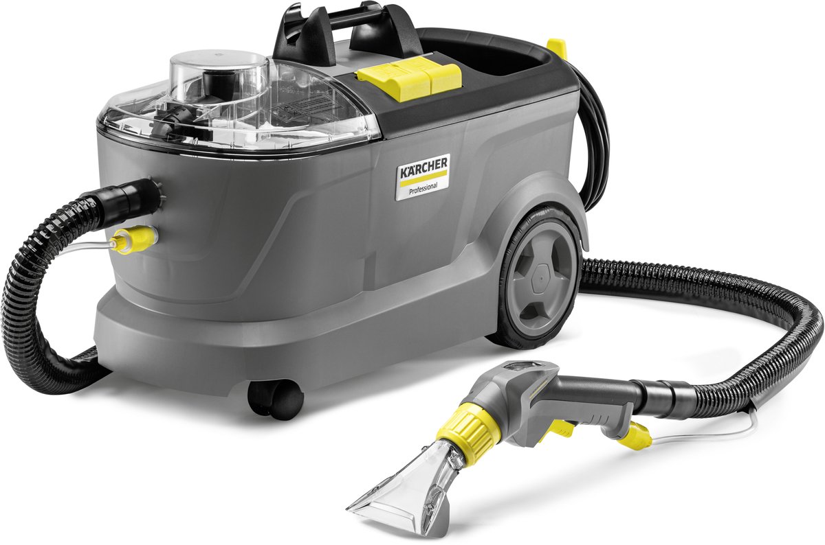 Kärcher Puzzi 10/1 Professional Sproei-extractie apparaat - Tapijtreiniger - Incl. vloermond en bekledingszuigmond - Reinigingsmiddel tabs 48 st. - Dieptereiniging