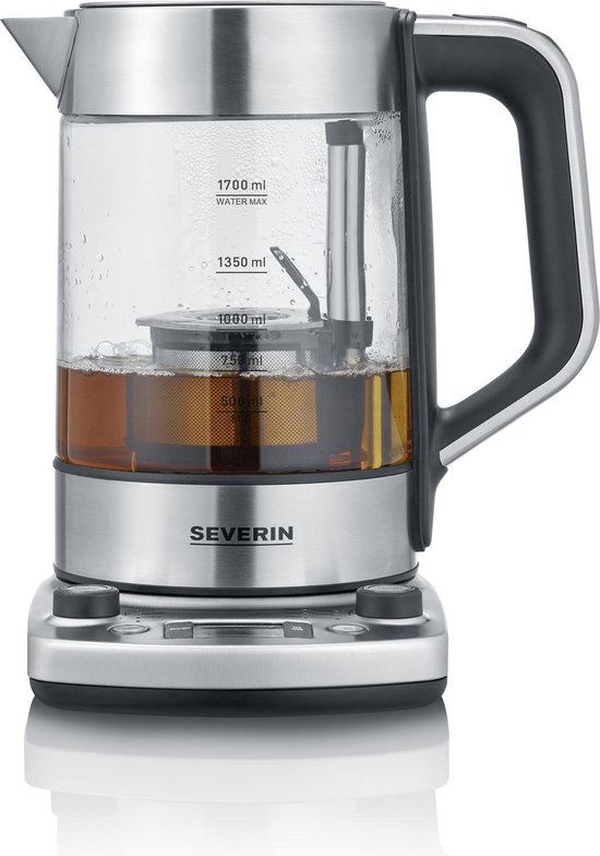 Severin WK 3422 Glazen Waterkoker met Auto-Lift functie voor theezakjes