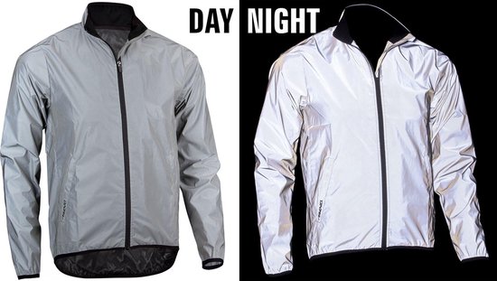 Avento Maat M Reflecterend Hardloopjack Heren - Zilver 