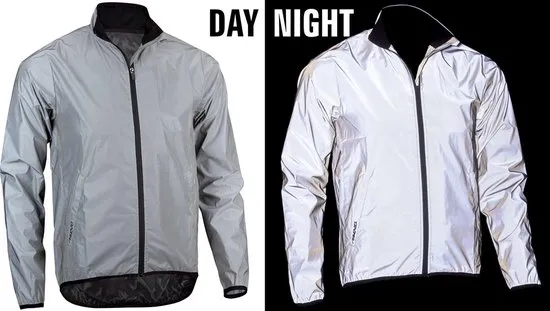 Avento Maat M Reflecterend Hardloopjack Heren - Zilver