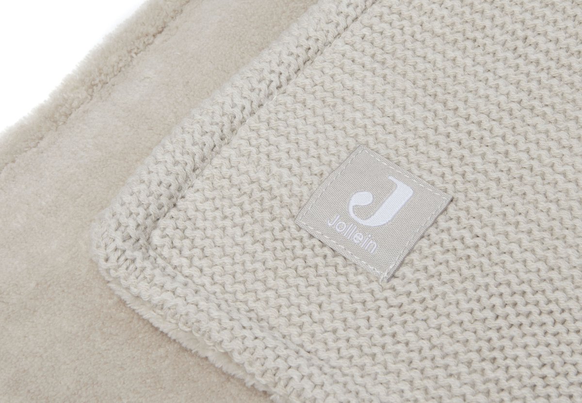 Jollein Baby Deken Ledikant 100x150cm Basic Knit - Nougat/Fleece