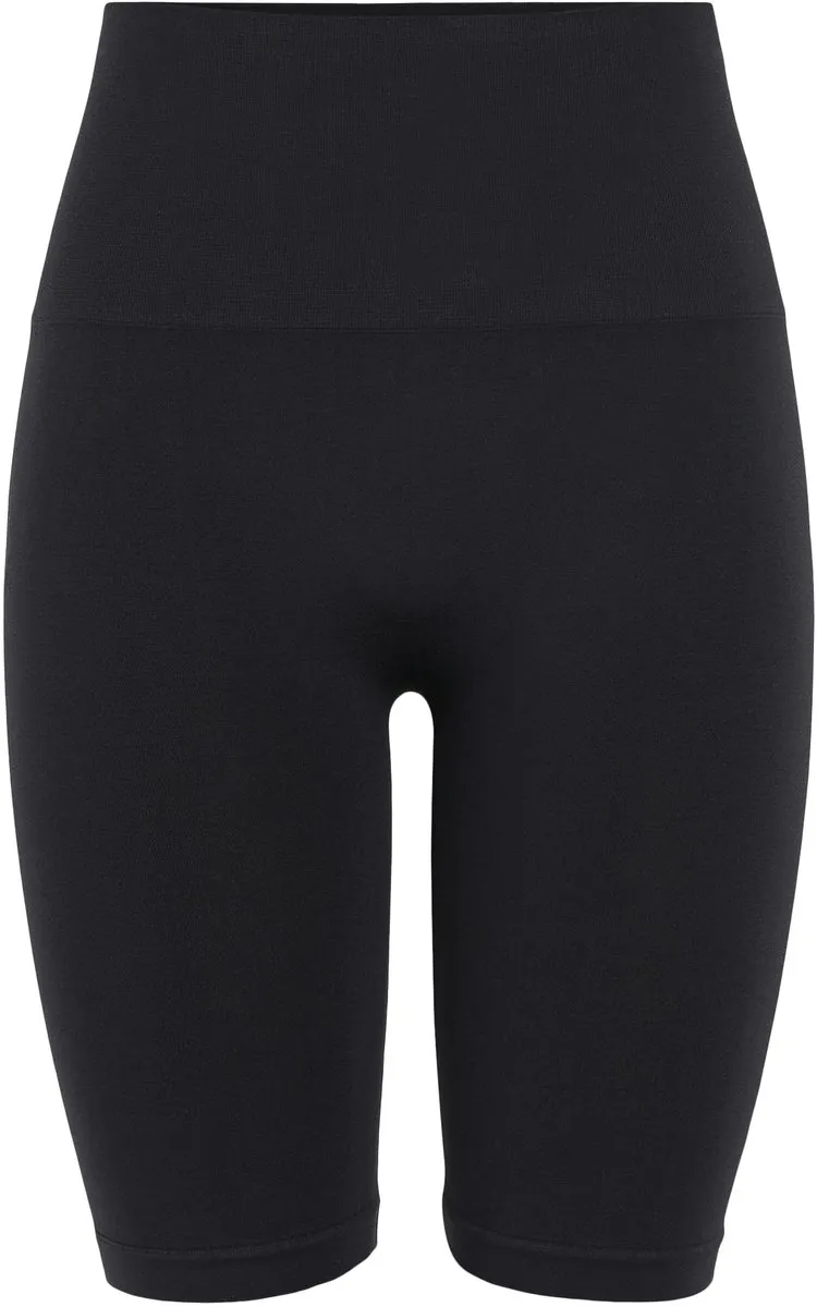 legging, shorts, zwart, hoge taille, stretch