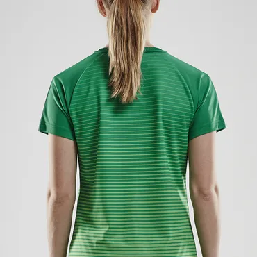 Craft Pro Control Stripe Shirt Korte Mouw Dames - Groen