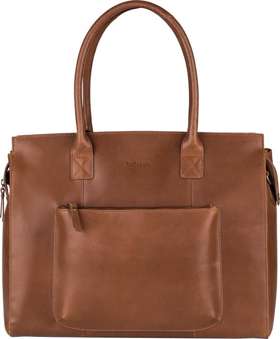 BURKELY Evelyn Schoudertas 15,6 inch Laptoptas - Cognac