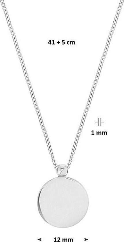The Jewelry Collection - Ketting Rondje 1,0 mm 41 + 5 cm - Zilver