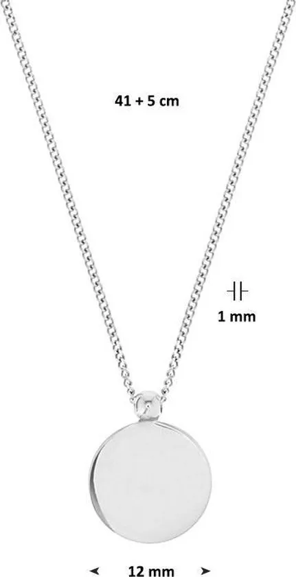 The Jewelry Collection - Ketting Rondje 1,0 mm 41 + 5 cm - Zilver