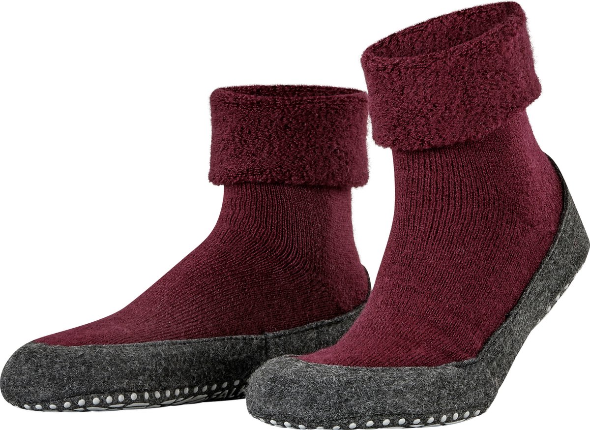 FALKE - maat 39-40- Cosyshoe antislip noppen Merino Wol Heren Pantoffels Huissokken rood