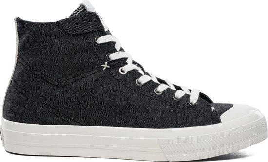 high-top, sneaker, black, canvas, white sole