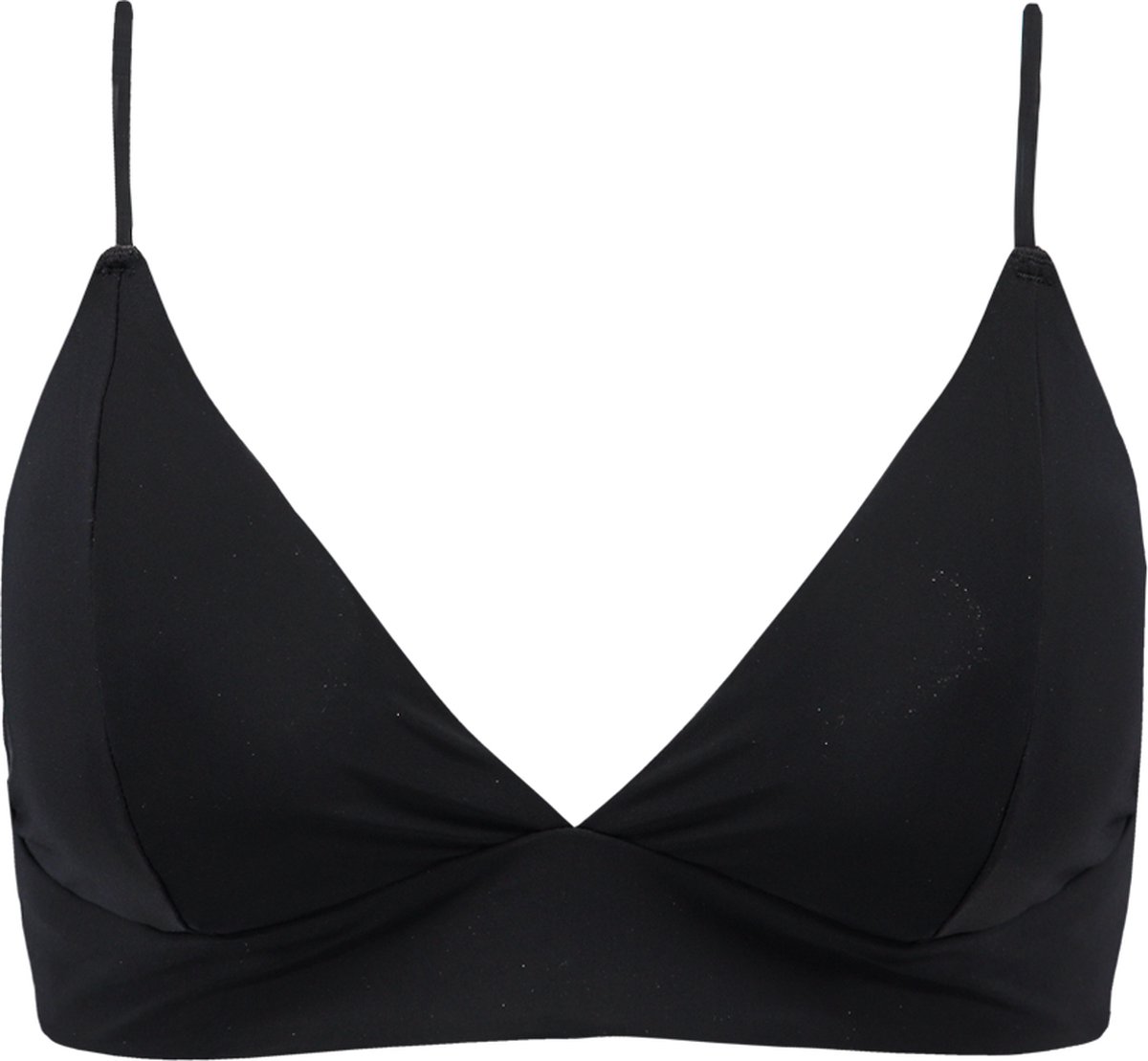 bh bustier, black top, triangle cups, spaghetti straps, padded bra
