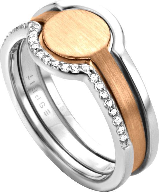 Esprit ESRG003012 Fuse ring - Zilver roségoudverguld - Rosékleurig - Ringmaat: 16.00 mm / maat 50