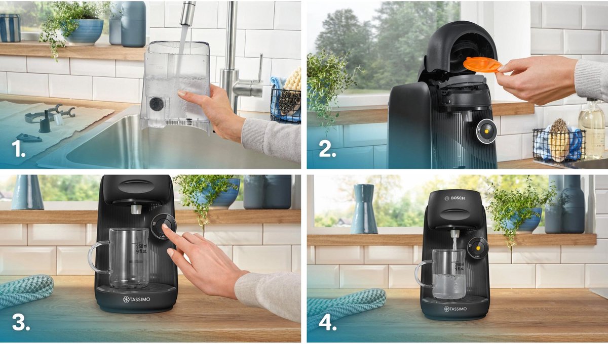 Multidrink koffiemachine - BOSCH - TASSIMO - T16 Finesse zwart - 1400 W