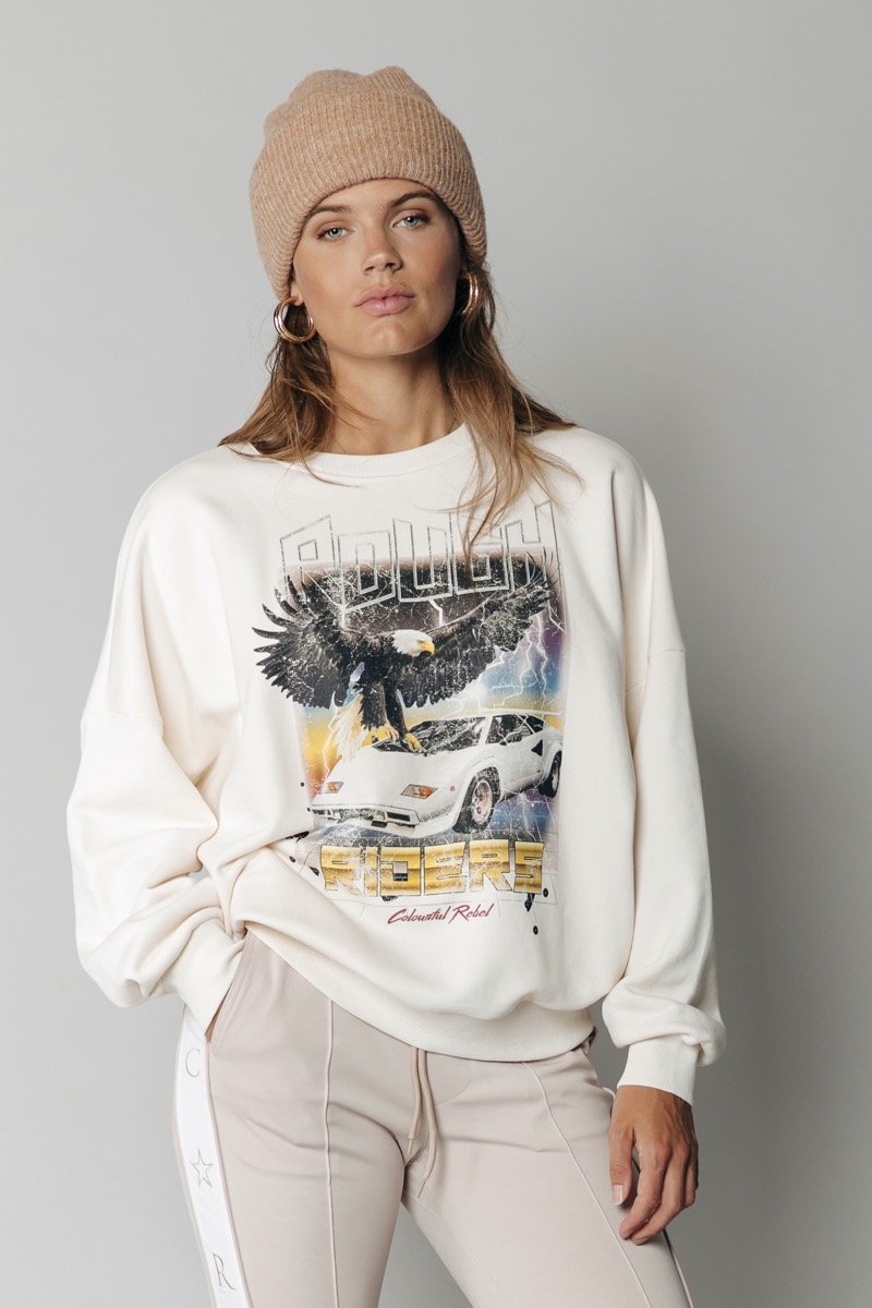 Colourful Rebel  - Maat XL - Rough Riders Dropped Sh. Sweat Pet, Hoed, Trui, Persoon, Vrouw