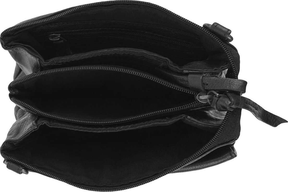 DSTRCT Harrington Road Leren Schoudertas / Crossbodytas / Clutch - Zwart