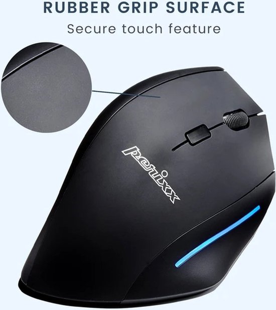 Perixx Perimice 608 Programmeerbare Ergonomische muis (Rechts - Optisch -draadloos)