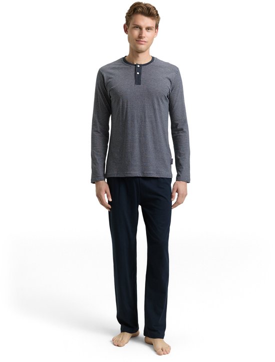 pyjama, pijama, nachtkleding, lange mouwen, strepen