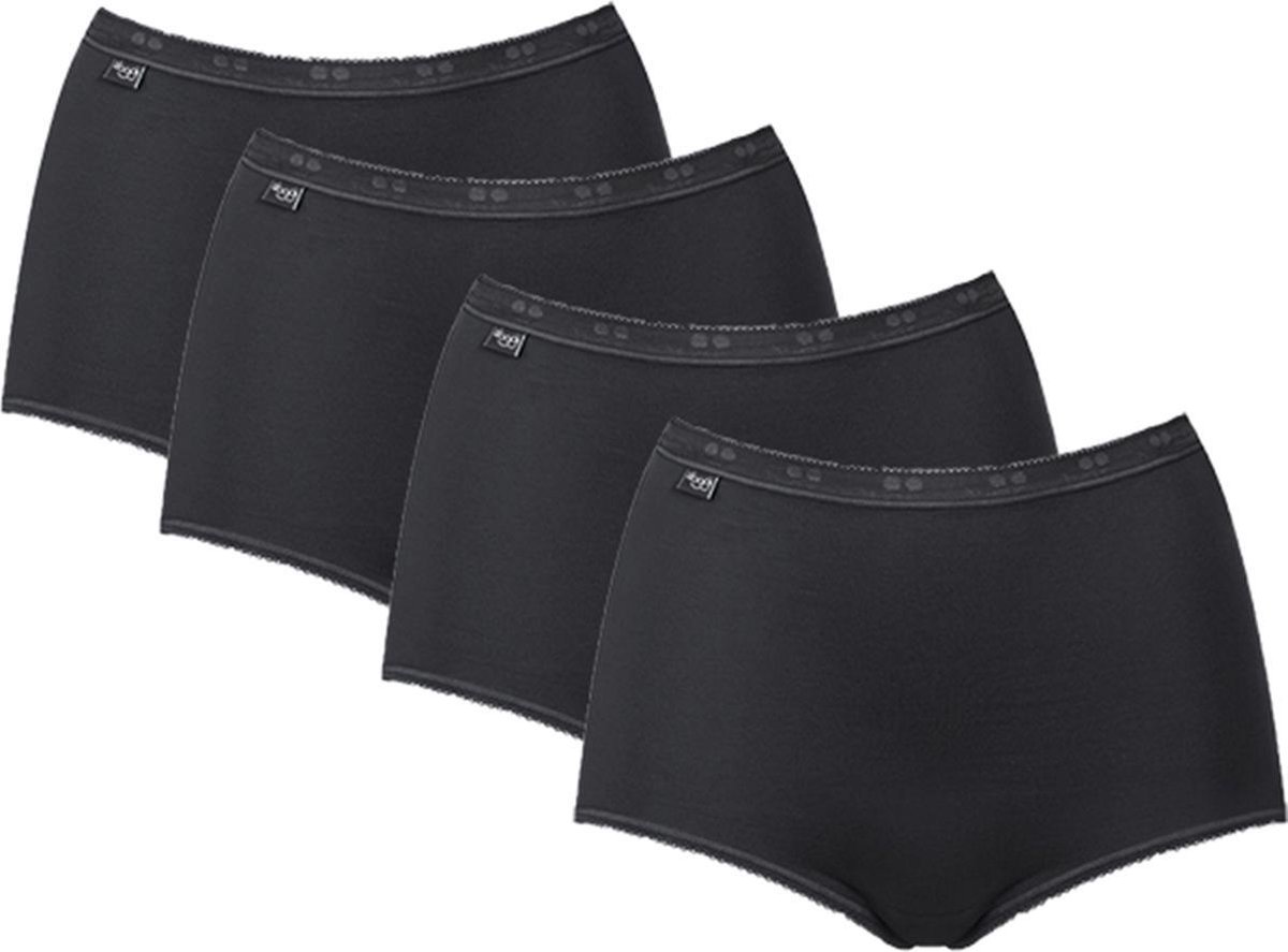 Sloggi - Maat 40 - Basic Maxi 4Pack Dames - Zwart