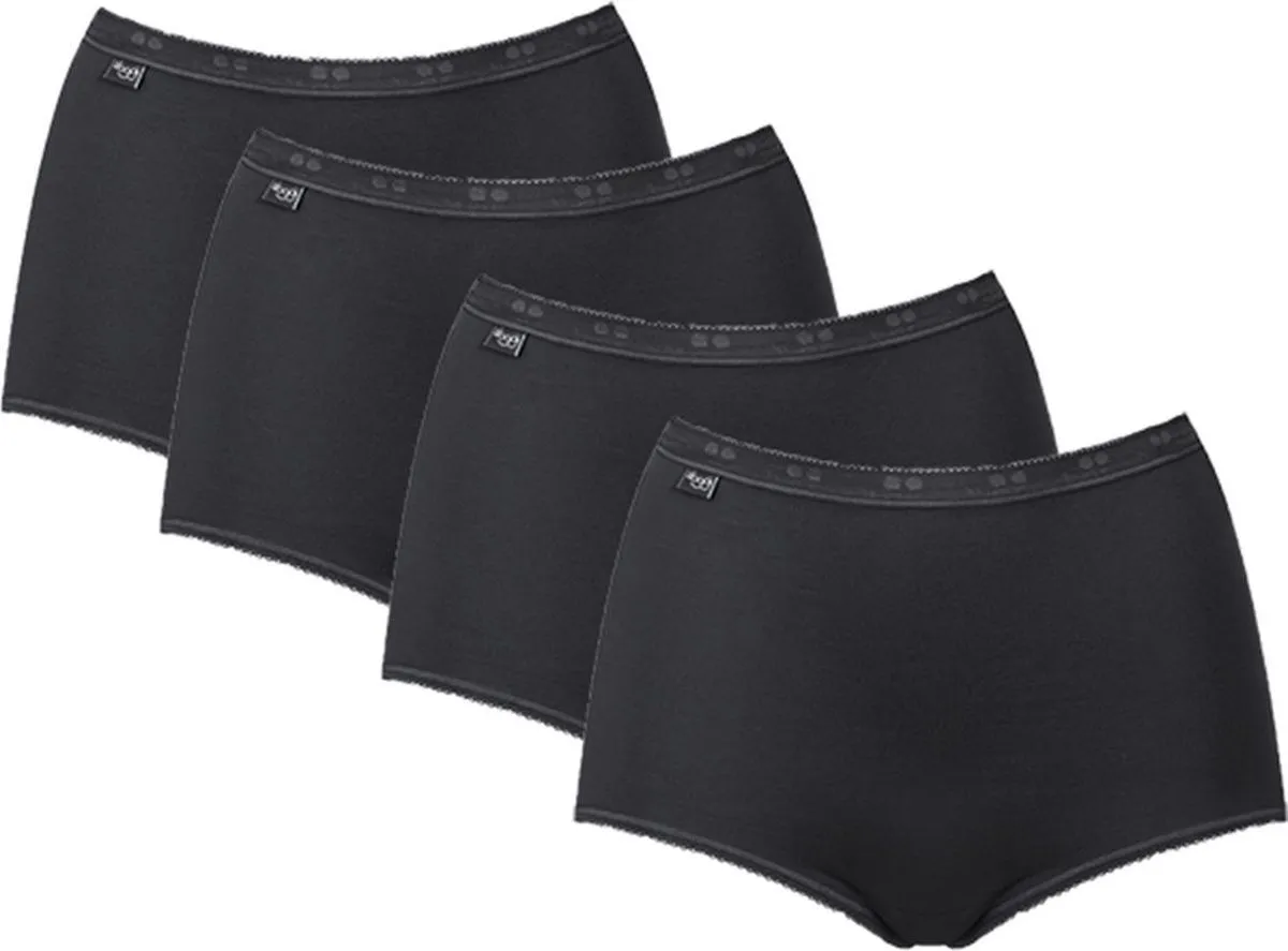 Sloggi - Maat 40 - Basic Maxi 4Pack Dames - Zwart
