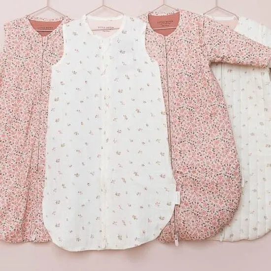 kinder slaapzak, pyjama, floral patroon, katoen, rolkraag