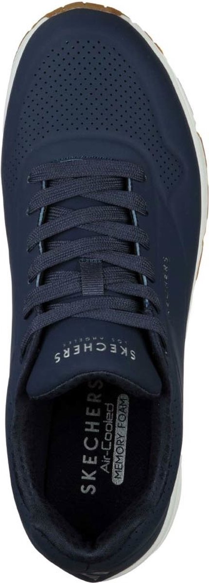 Skechers - Maat 43 - Uno - Stand On Air Heren Sneakers - Donkerblauw