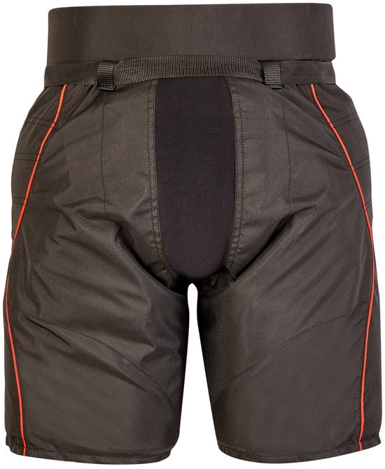 shorts, fietsbroek, padding, zwart, oranje naden