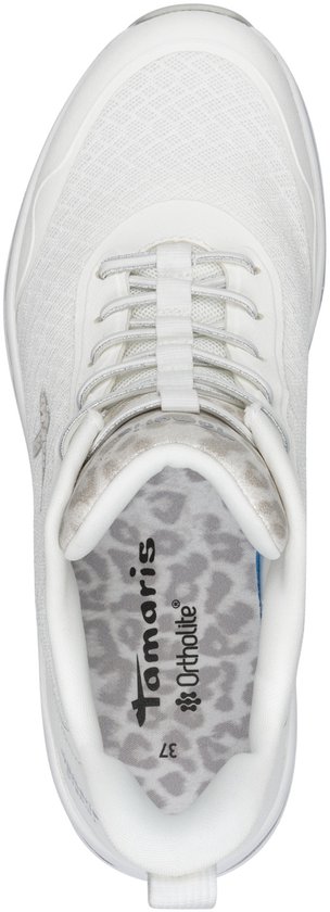 sneaker, wit, athletic, mesh, veterschoen