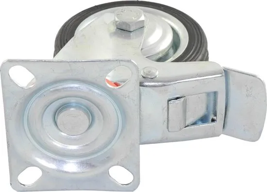 Benson Zwenkwiel Transportwiel met Rem 75-25/50 75mm | Stalen Velg | Draagvermogen 50kg | Bevestigin