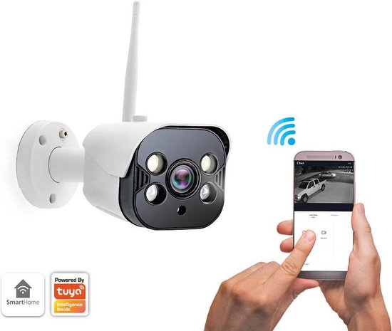 Caliber HWC404 - Smart wifi camera - met LED spots - Wit