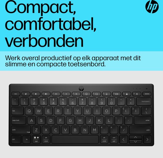 HP 350 Compact - Draadloos Toetsenbord - Bluetooth - Qwerty - Zwart